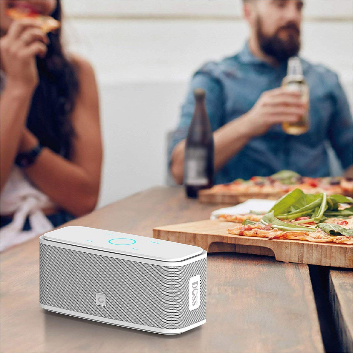DOSS SoundBox Bluetooth Speaker, Portable Wireless 4.0 Touch White