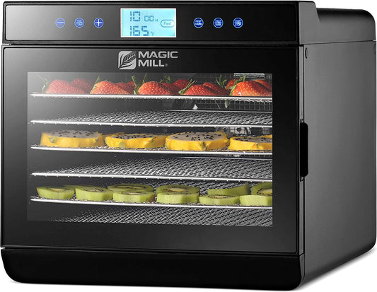 Magic Mill Food Dehydrator Machine - Easy 7 Trays Stainless Steel, Black
